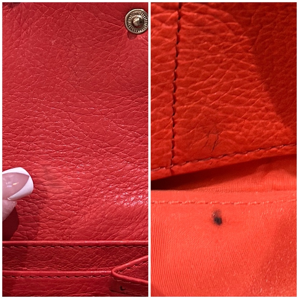 Authentic Tory Burch Wallet & Cosmetics Pouch BUNDLE in Red, Soft Pebble Leather - Picture 16 of 16